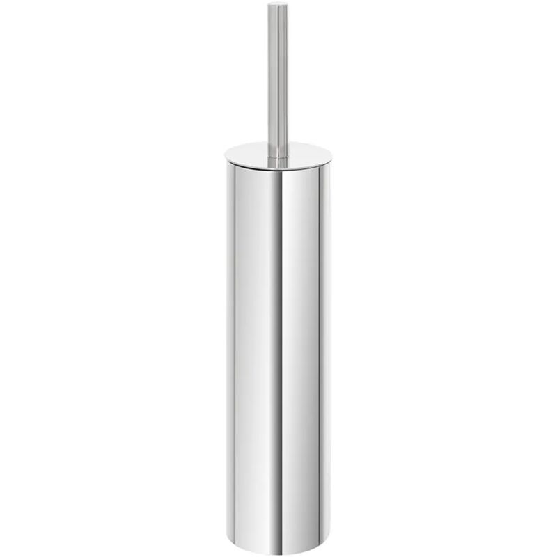 foto del prodotto inbagno portascopino tondo slim in acciaio inox 304 setole nere e secchio estraibile