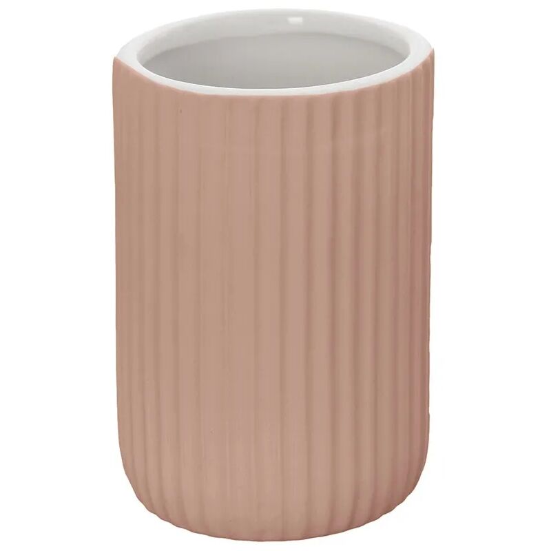 foto del prodotto inbagno portaspazzolini bagno da appoggio rosa in ceramica soft touch spring