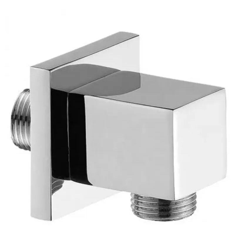 foto del prodotto inbagno presa acqua a muro quadrata in ottone cromato