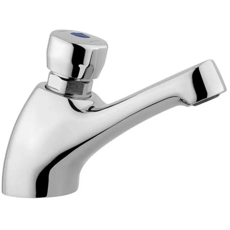 foto del prodotto inbagno rubinetto lavabo temporizzato a pulsante idral ottone cromo