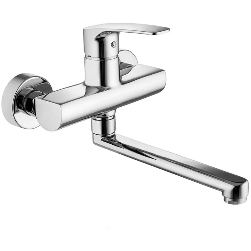foto del prodotto inbagno rubinetto lavello e lavanderia paffoni lime a muro in ottone cromo