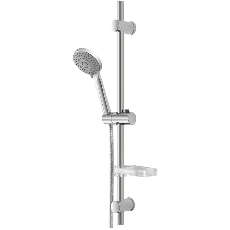 foto del prodotto inbagno saliscendi doccia regolabile 70 cm con doccetta a 5 getti e mensola