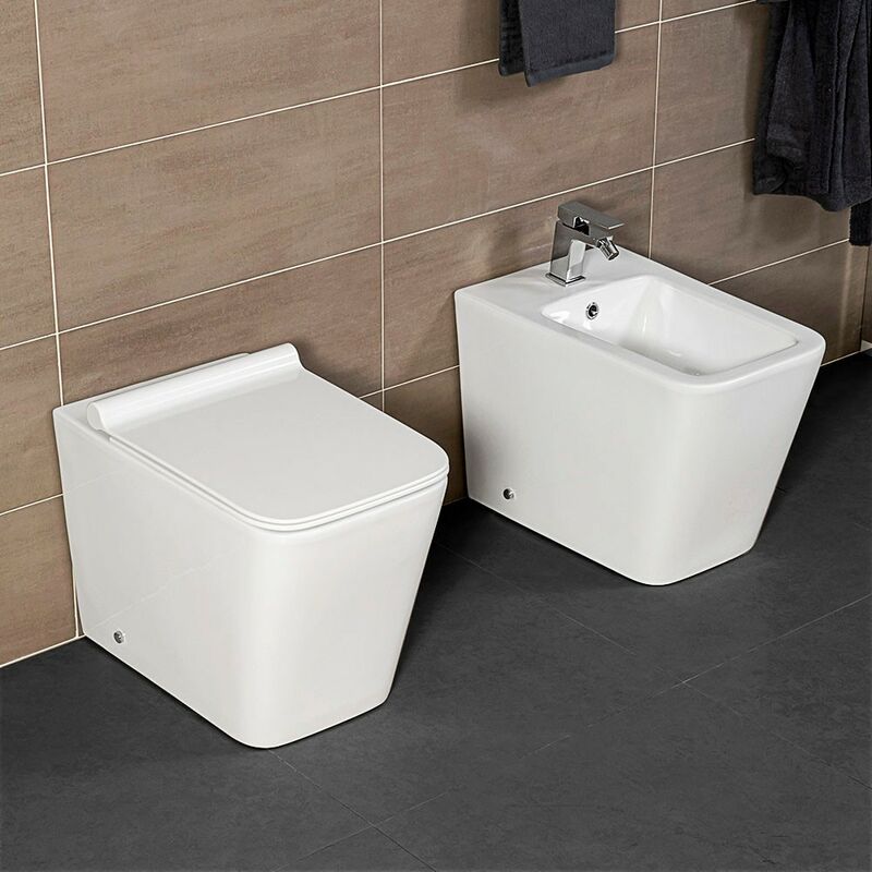 foto del prodotto inbagno sanitari a terra malaga rimless wc bidet copriwc softclose