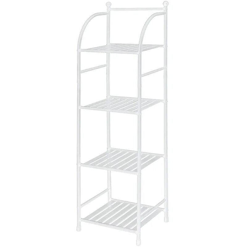 foto del prodotto inbagno scaffale bagno h 116 in metallo design bianco con quattro ripiani