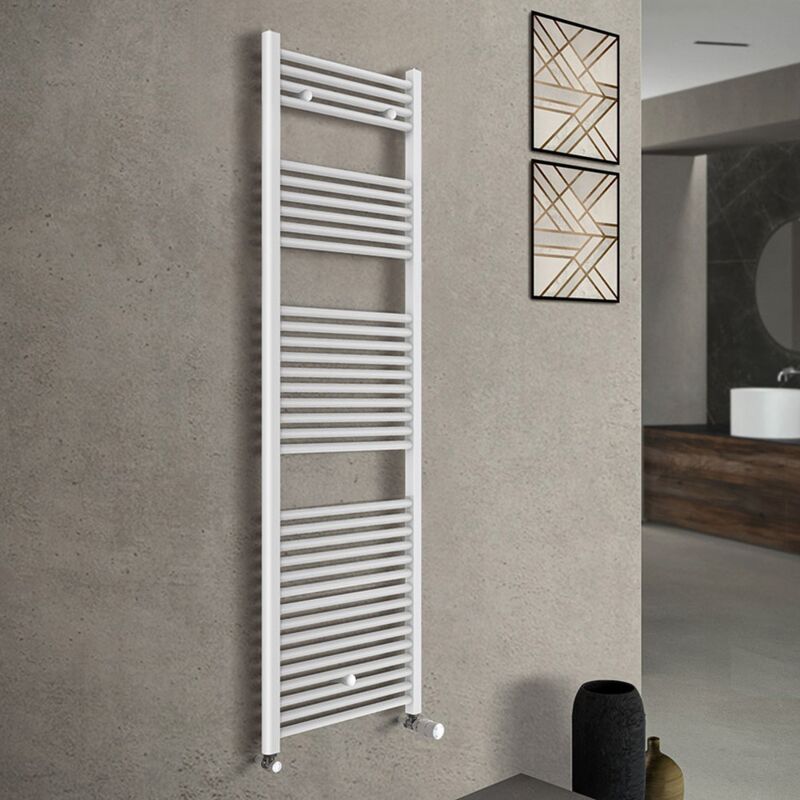 foto del prodotto inbagno scaldasalviette termoarredo bianco l 55x170 interasse 50 cm