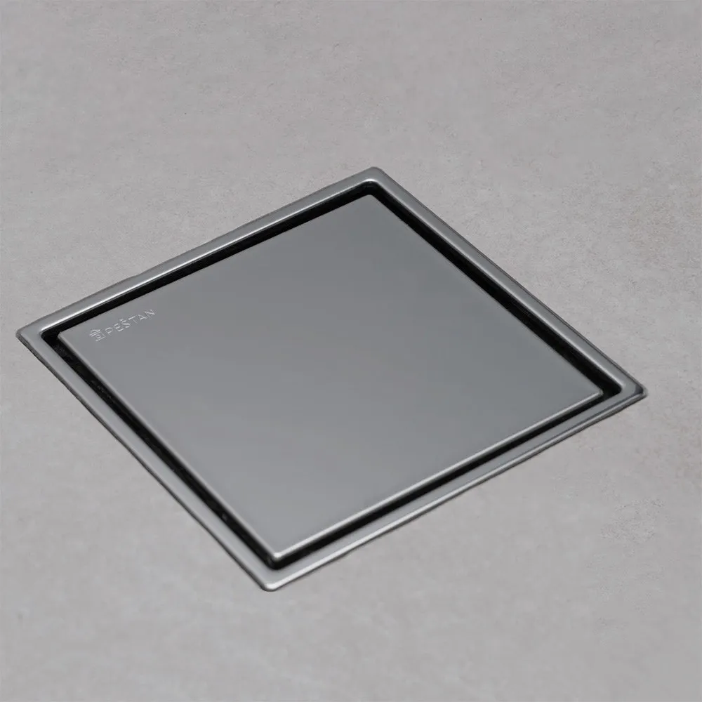 foto del prodotto inbagno scarico doccia a pavimento 15x15 cm con canalina quadrata e sifone acciaio inox cromato