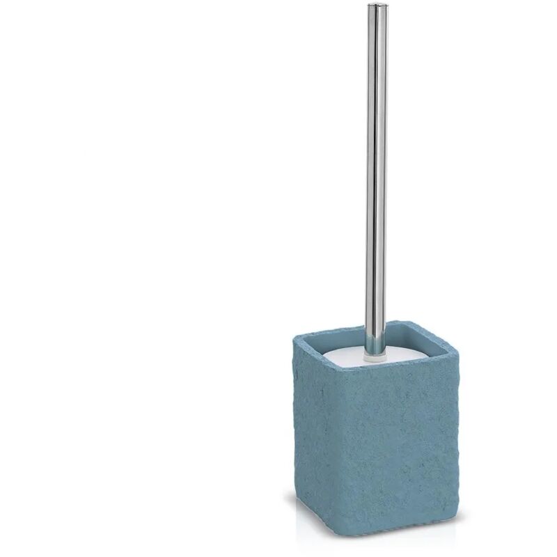 foto del prodotto inbagno scopino bagno da appoggio turchese cobalto in resina effetto pietra
