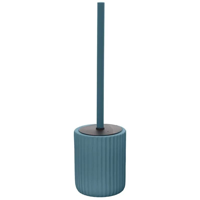 foto del prodotto inbagno scopino wc blu in ceramica soft touch con setole nere spring