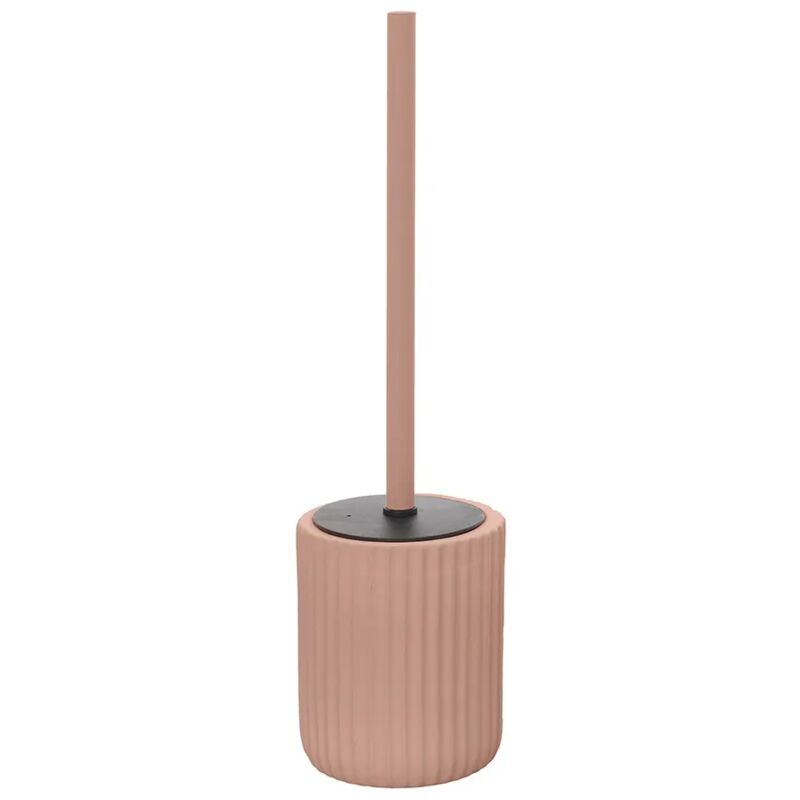 foto del prodotto inbagno scopino wc rosa in ceramica soft touch con setole nere spring