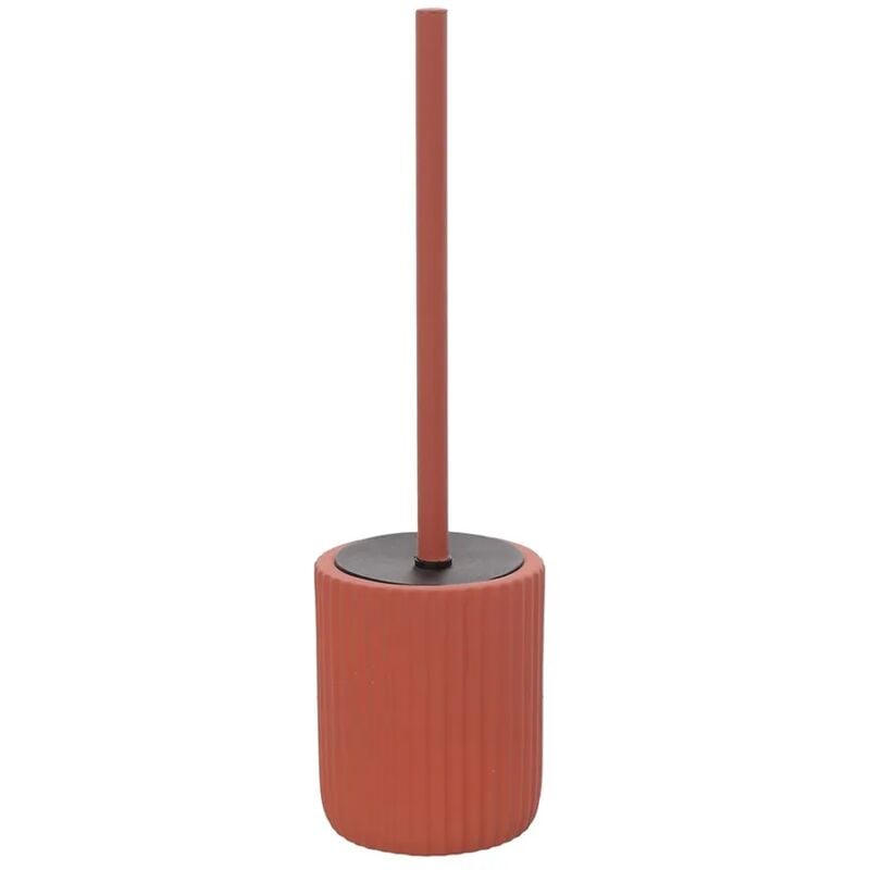 foto del prodotto inbagno scopino wc rosso in ceramica soft touch con setole nere spring