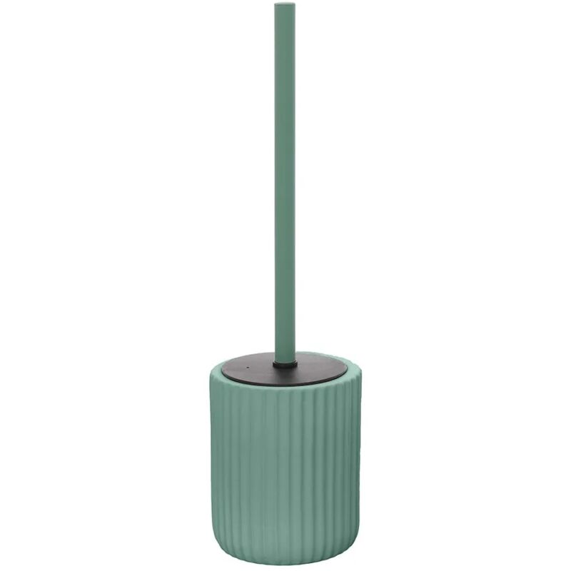 foto del prodotto inbagno scopino wc verde in ceramica soft touch con setole nere spring