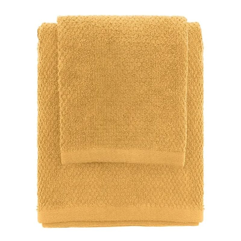 foto del prodotto inbagno set asciugamani bagno giallo per viso e ospite in cotone puro spring