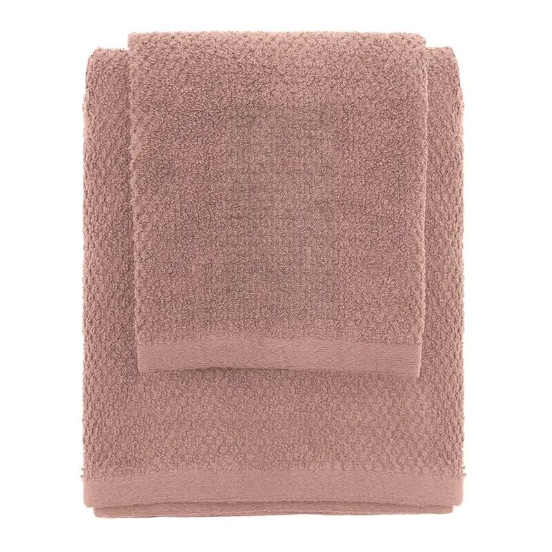 foto del prodotto inbagno set asciugamani bagno rosa per viso e ospite in cotone puro spring