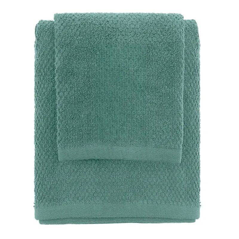 foto del prodotto inbagno set asciugamani bagno verde per viso e ospite in cotone puro spring