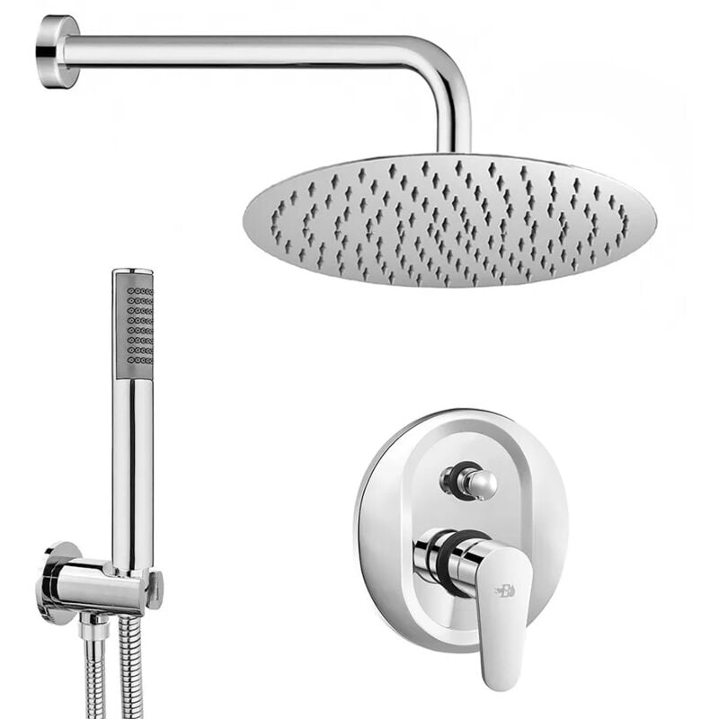 foto del prodotto inbagno set doccia completo tondo cromato lizzy con soffione 20 cm e kit doccia incasso