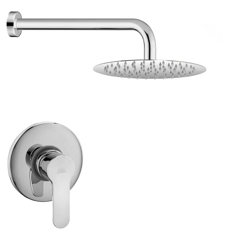 foto del prodotto inbagno set doccia con miscelatore paffoni blu braccio e soffione 25 cm