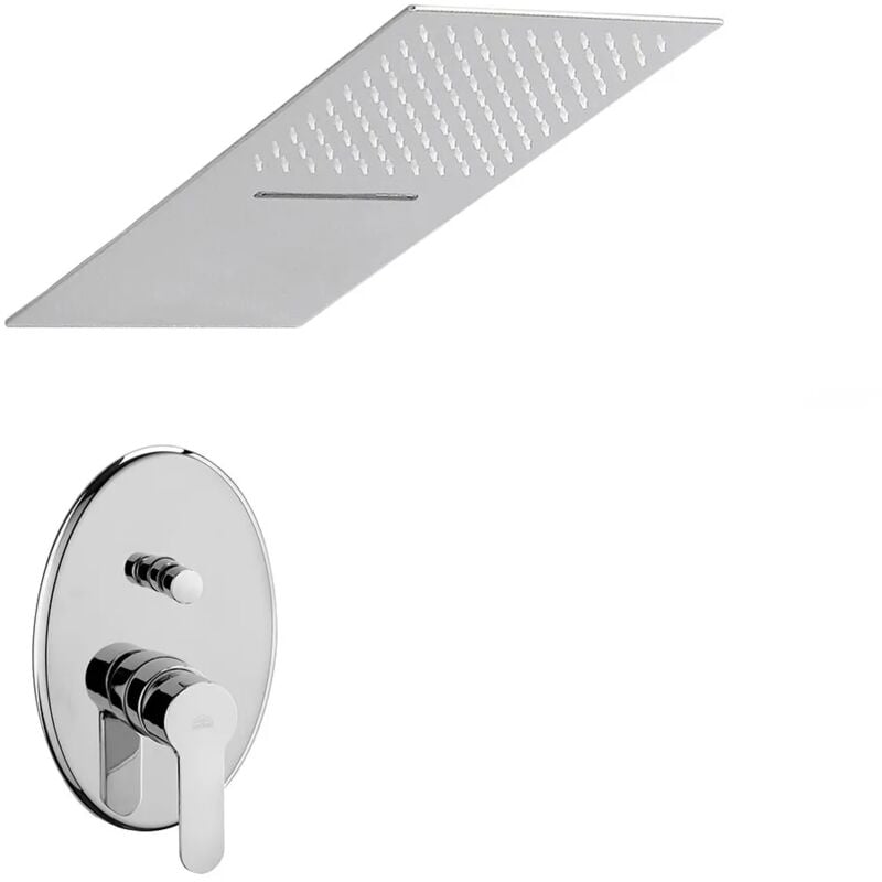 foto del prodotto inbagno set doccia con miscelatore paffoni blu e soffione 25x52 con cascata