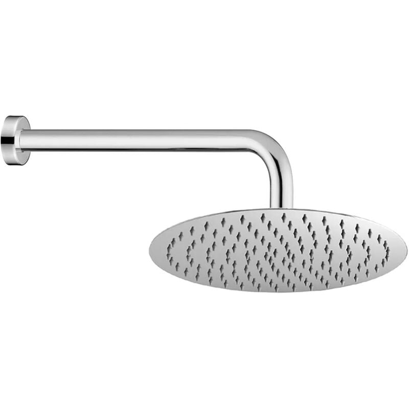 foto del prodotto inbagno set doccia cromato con braccio tondo 40 cm soffione tondo 30 cm