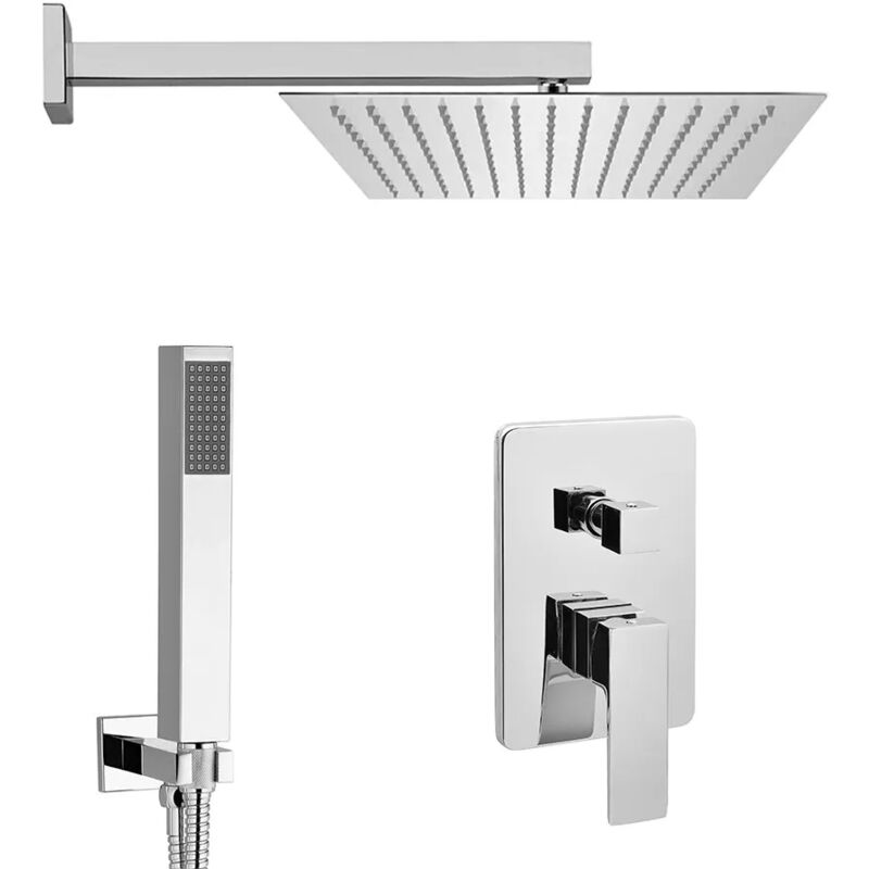 foto del prodotto inbagno set doccia incasso kubo soffione 20x20 cm e kit doccia completo