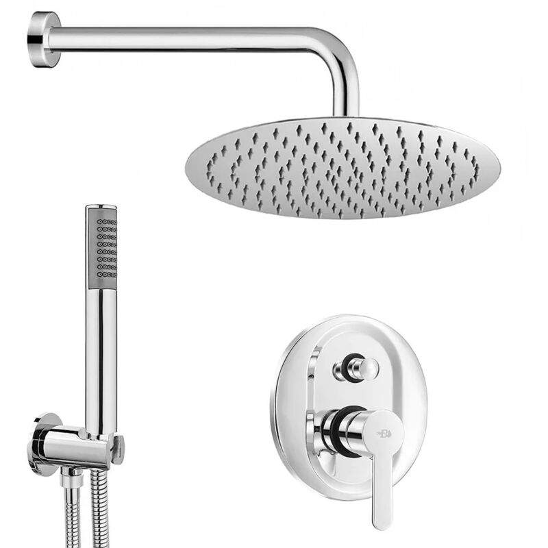 foto del prodotto inbagno set doccia tondo completo cromato iole con soffione 20 cm e kit doccia