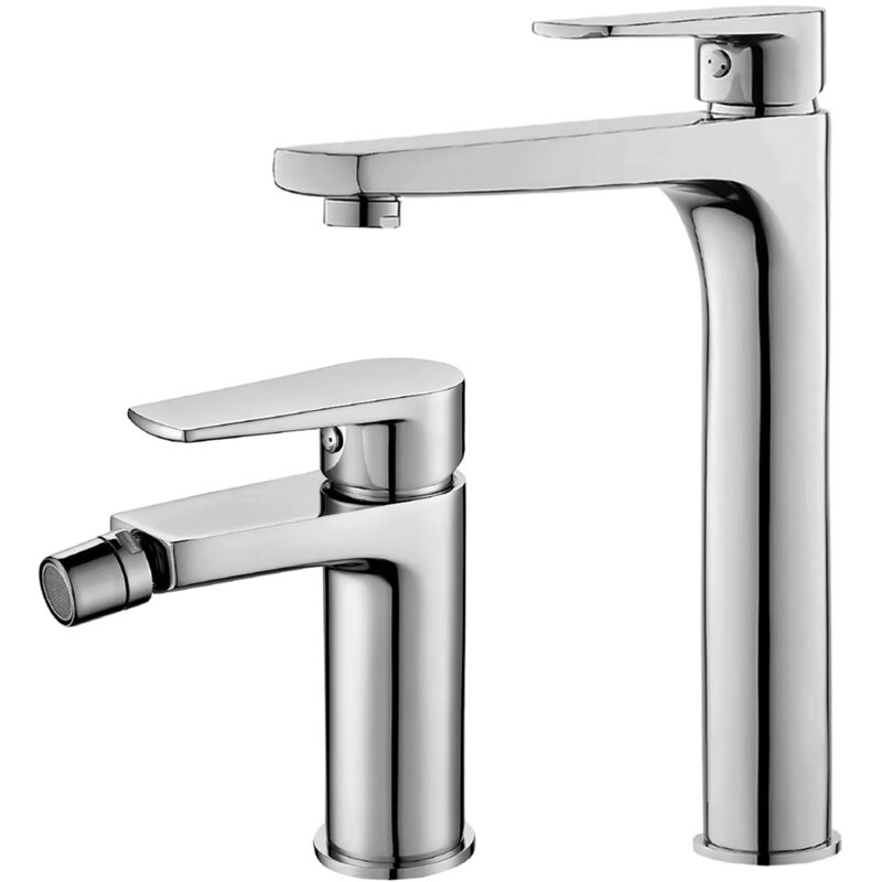 foto del prodotto inbagno set miscelatori lavabo alto e bidet cromati serie erika