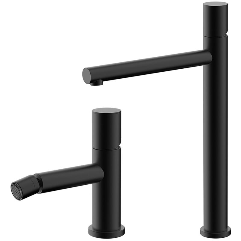immagine 0 del prodotto inbagno set miscelatori lavabo alto e bidet nero opaco senza leva gemini