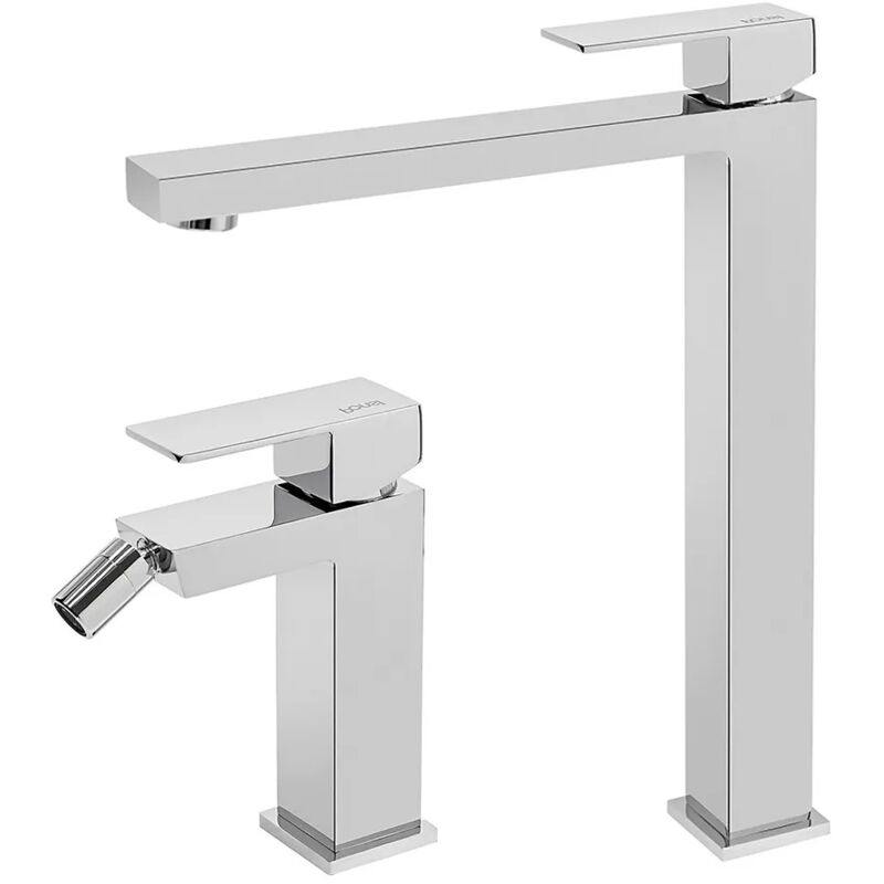 foto del prodotto inbagno set miscelatori lavabo alto e bidet serie italia in ottone cromato