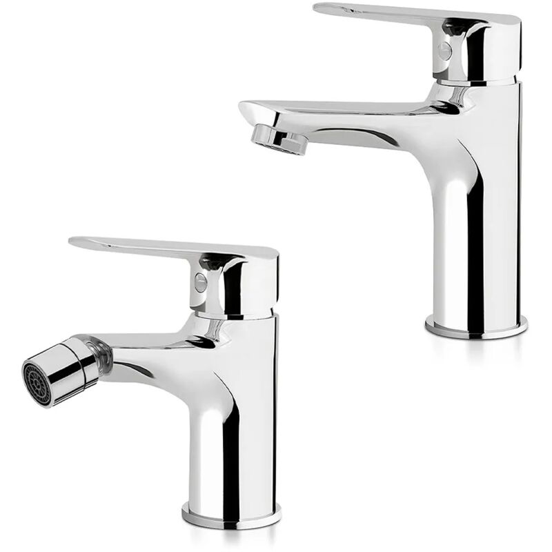 foto del prodotto inbagno set miscelatori lavabo e bidet cromati artis punta piletta inclusa