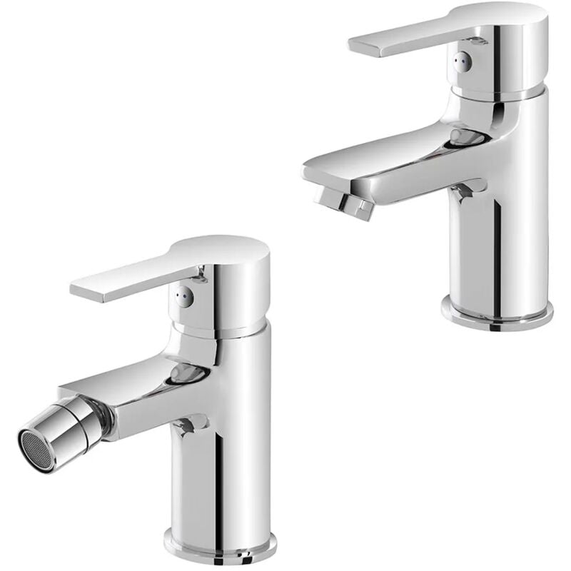 foto del prodotto inbagno set miscelatori lavabo e bidet cromati con piletta automatica prima