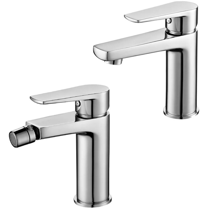 foto del prodotto inbagno set miscelatori lavabo e bidet cromati serie erika piletta inclusa