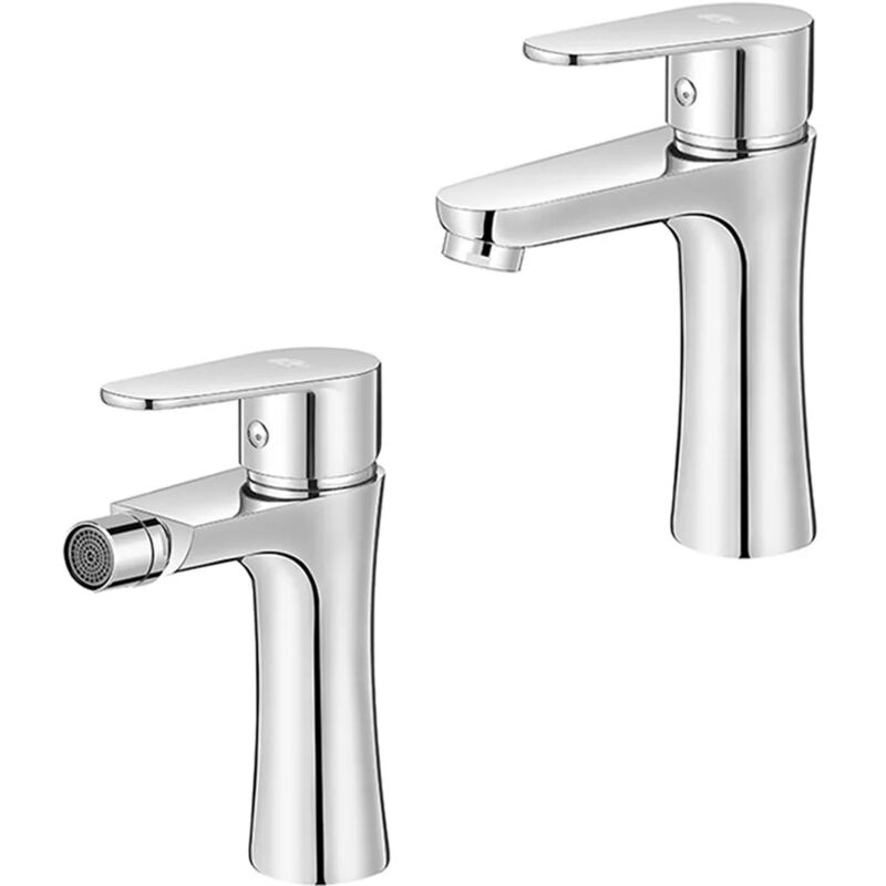 foto del prodotto inbagno set miscelatori lavabo e bidet cromati serie lizzy in ottone