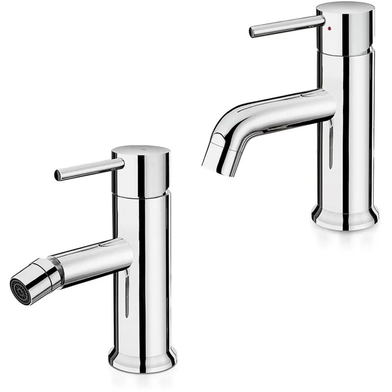 foto del prodotto inbagno set miscelatori lavabo e bidet cromati serie manola piletta inclusa