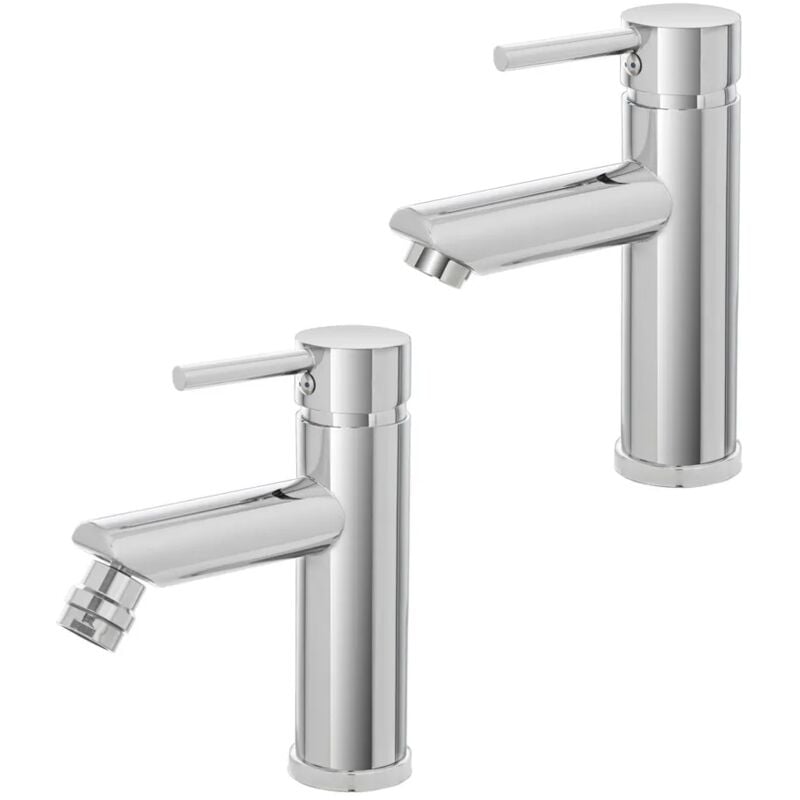 foto del prodotto inbagno set miscelatori lavabo e bidet cromato lucido con piletta click clack york