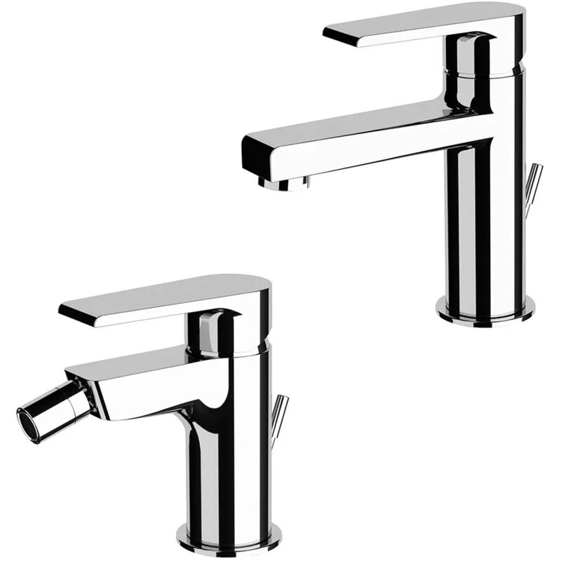 foto del prodotto inbagno set miscelatori lavabo e bidet cromato mariani artic scarico incluso