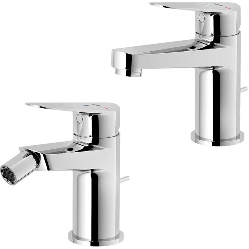 foto del prodotto inbagno set miscelatori lavabo e bidet nobili blues cromati a risparmio idrico