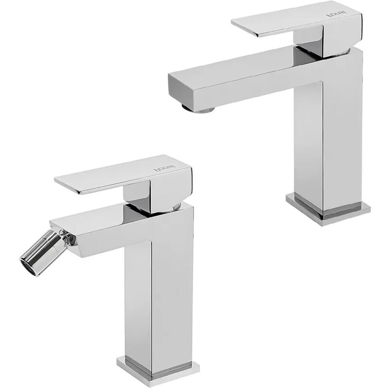 foto del prodotto inbagno set miscelatori lavabo e bidet serie italia in ottone cromato