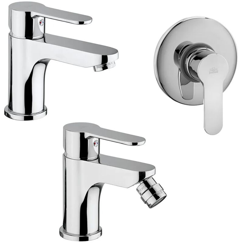 foto del prodotto inbagno set rubinetti lavabo bidet e doccia paffoni blu in ottone cromato