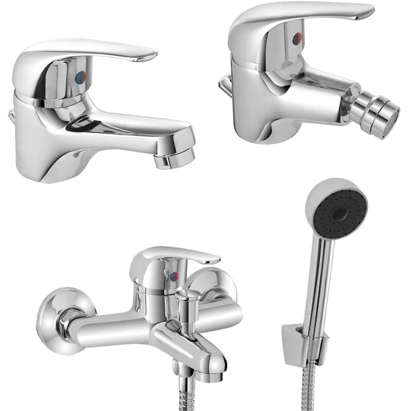 foto del prodotto inbagno set rubinetti lavabo bidet e vasca con kit doccia incluso kant