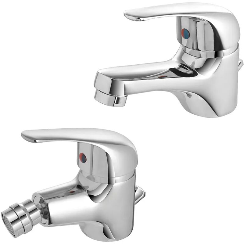 foto del prodotto inbagno set rubinetti lavabo e bidet con scarico automatico incluso kant
