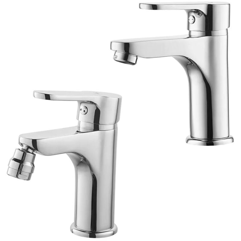 foto del prodotto inbagno set rubinetti lavabo e bidet cromati paco piletta inclusa