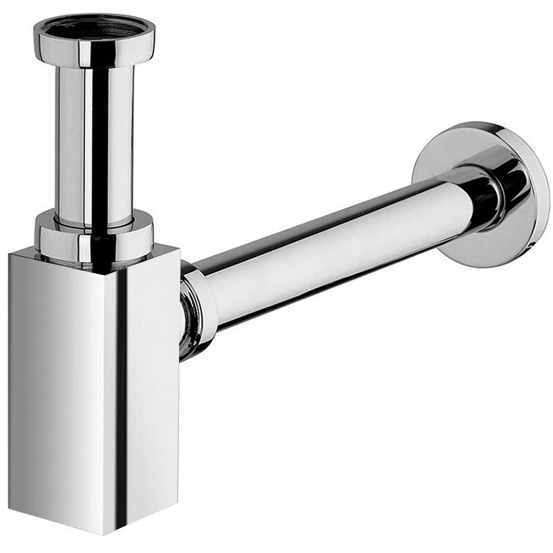 foto del prodotto inbagno sifone quadrato in ottone cromato 11 4 per lavabi d appoggio o sospesi