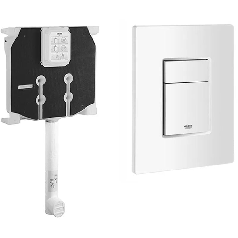 foto del prodotto inbagno sistema di scarico wc grohe da incasso con placca bianca
