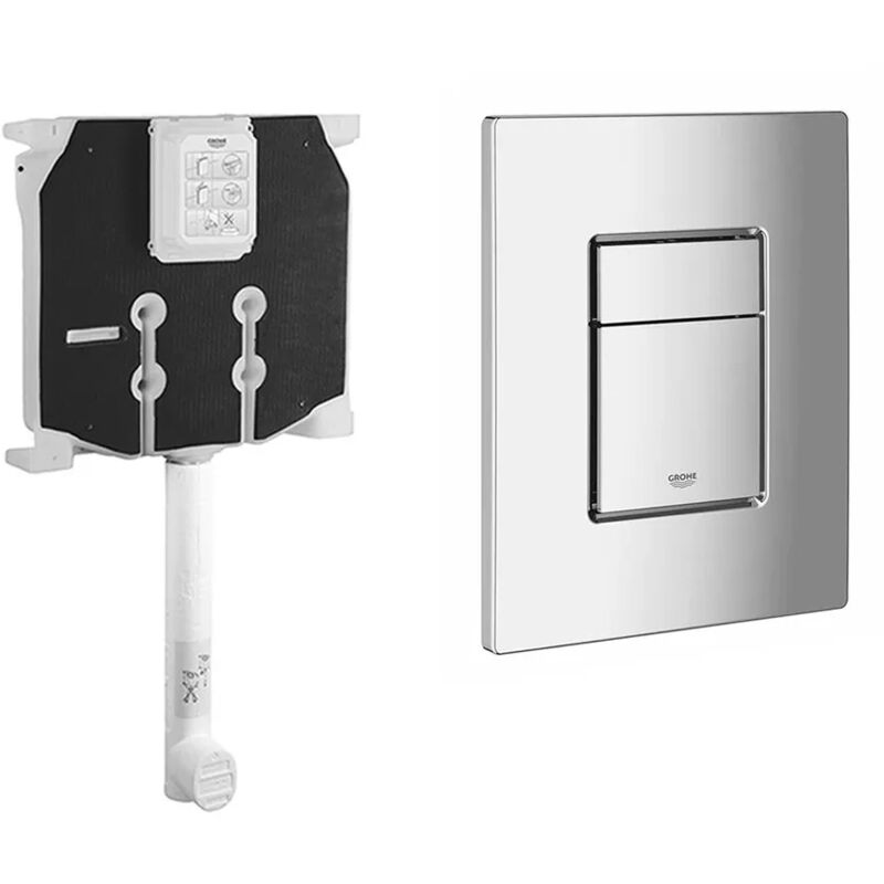 foto del prodotto inbagno sistema di scarico wc grohe da incasso con placca cromata