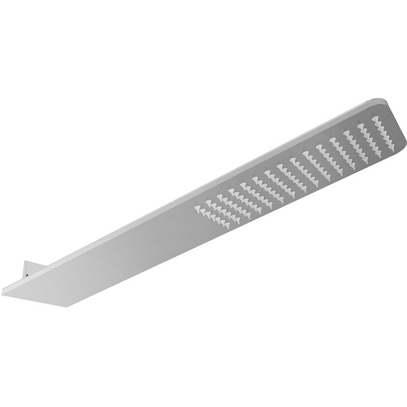 foto del prodotto inbagno soffione a sbalzo inclinato con effetto pioggia in acciaio inox cromo 45x10 cm