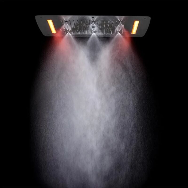 foto del prodotto inbagno soffione doccia ad incasso rettangolare 42x72 con 4 getti e luci led