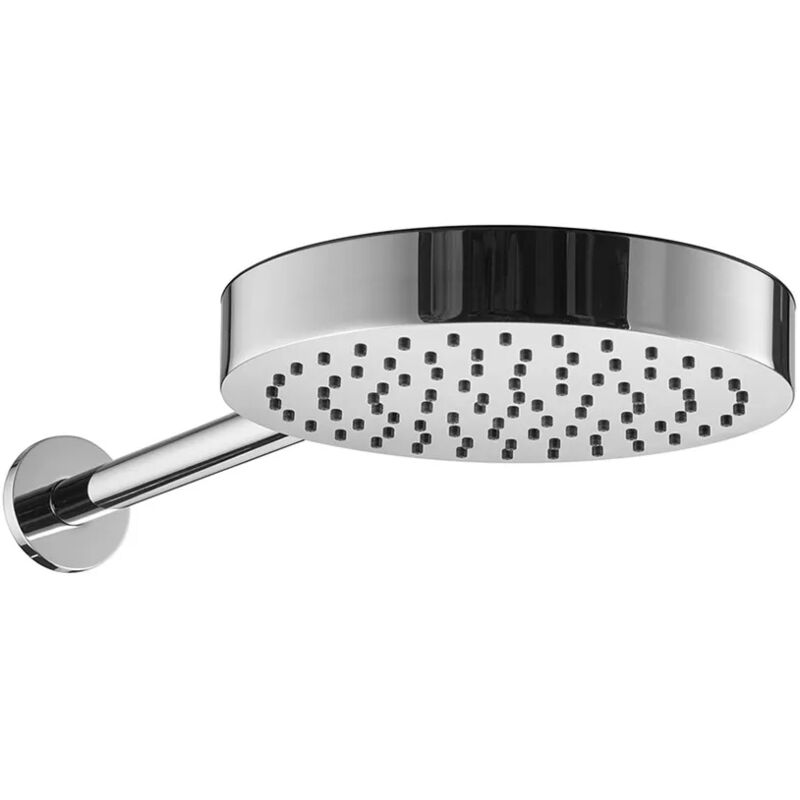 foto del prodotto inbagno soffione doccia cromato 25 con spessore 4 cm e braccio in acciaio