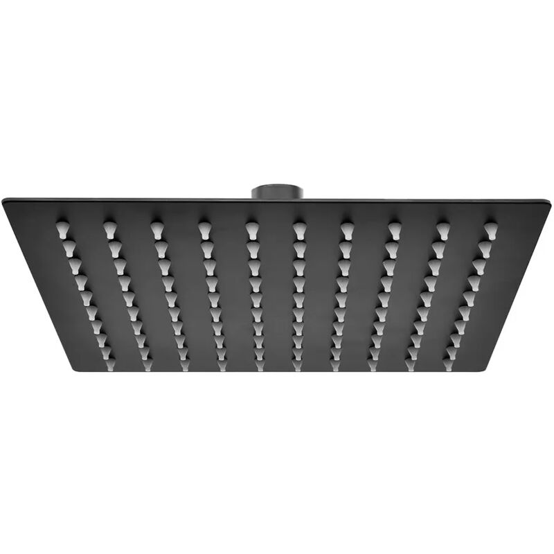 foto del prodotto inbagno soffione doccia quadrato 30x30 cm in acciaio inox nero opaco anticalcare