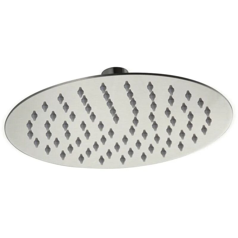 foto del prodotto inbagno soffione doccia satinato 25 cm in acciaio inox con supporto orientabile