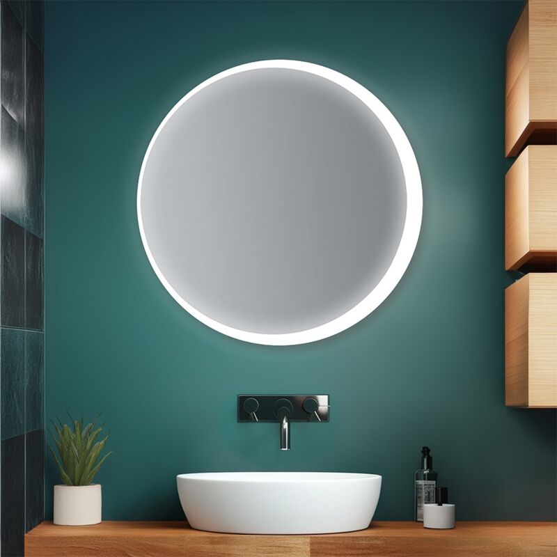 foto del prodotto inbagno specchio bagno 70 cm con retroilluminazione led bianco naturale