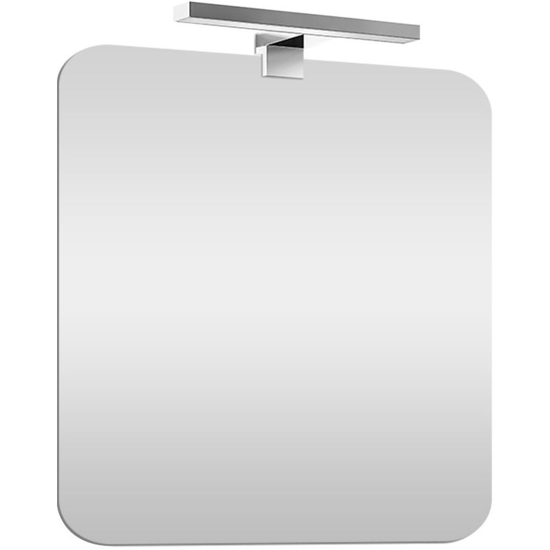 foto del prodotto inbagno specchio led 60x90 cm reversibile con angoli raggiati e luce naturale